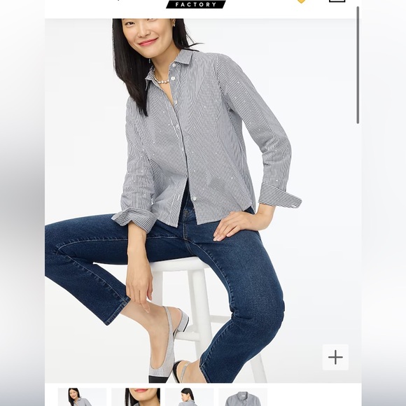 Jcrew Factory Rhinestone Modern Button Down - Picture 2 of 5